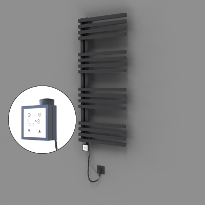 Radiva - Oka Dekoratif Elektrikli Havlupan 500x1200 Koyu Antrasit (KTX3 Termostat) 600W Spiral Kablolu (1)