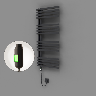 Radiva - Oka Dekoratif Elektrikli Havlupan 500x1200 Koyu Antrasit (On/Off Düğmeli) 600W (1)