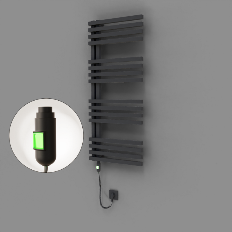 Oka Dekoratif Elektrikli Havlupan 500x1200 Koyu Antrasit (On/Off Düğmeli) 600W - 1OKA05001200B6TE1060