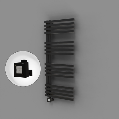 Radiva - Oka Dekoratif Elektrikli Havlupan 500x1200 Siyah (KTX1 Termostat) 600W