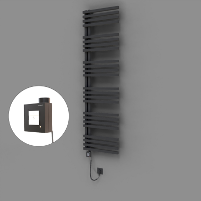 Radiva - Oka Dekoratif Elektrikli Havlupan 500x1800 Koyu Antrasit (KTX1 Termostat) 1000W Spiral Kablolu (1)