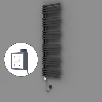 Radiva - Oka Dekoratif Elektrikli Havlupan 500x1800 Koyu Antrasit (KTX3 Termostat) 1000W Spiral Kablolu