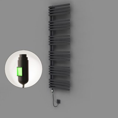 Radiva - Oka Dekoratif Elektrikli Havlupan 500x1800 Koyu Antrasit (On/Off Düğmeli) 900W