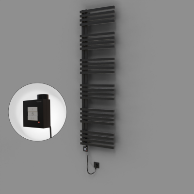 Radiva - Oka Dekoratif Elektrikli Havlupan 500x1800 Siyah (KTX1 Termostat) 1000W Spiral Kablolu (1)