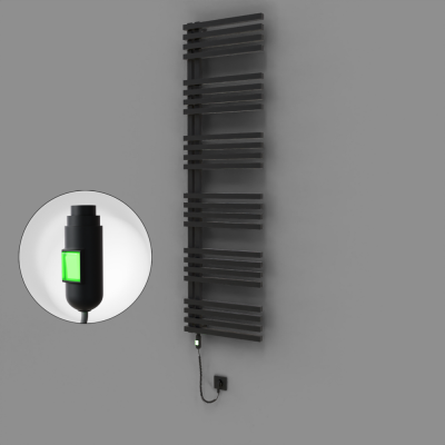 Radiva - Oka Dekoratif Elektrikli Havlupan 500x1800 Siyah (On/Off Düğmeli) 900W (1)