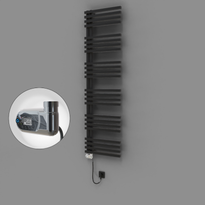 Radiva - Oka Dekoratif Elektrikli Havlupan 500x1800 Siyah (Thesis Termostat) 900W