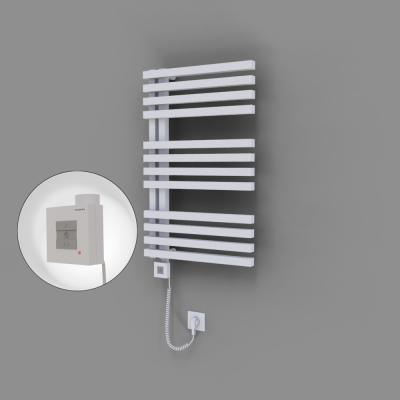 Radiva - Oka Dekoratif Elektrikli Havlupan 500x800 Beyaz (KTX1 Termostat) 300W Spiral Kablolu