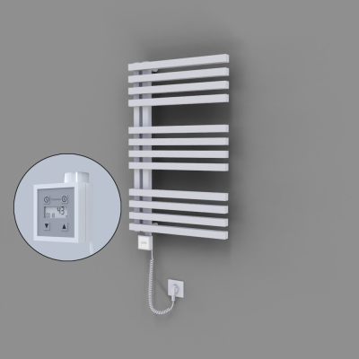 Radiva - Oka Dekoratif Elektrikli Havlupan 500x800 Beyaz (KTX3 Termostat) 300W Spiral Kablolu