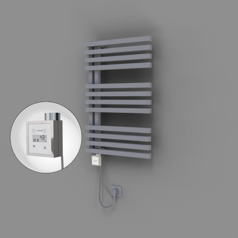 Oka Dekoratif Elektrikli Havlupan 500x800 Gri (KTX3 Termostat) 300W Spiral Kablolu - 1OKA05000800B4TE7030-K