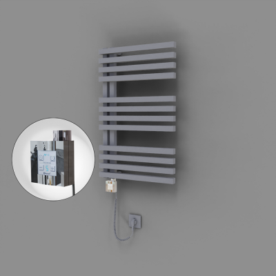 Radiva - Oka Dekoratif Elektrikli Havlupan 500x800 Gri (KTX4 Termostat) 300W Spiral Kablolu (1)