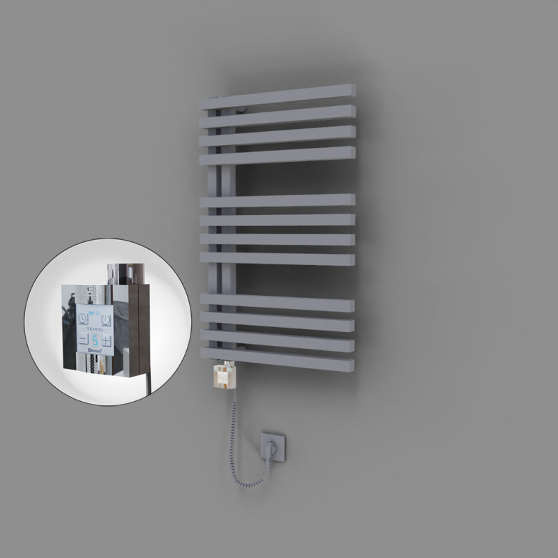Oka Dekoratif Elektrikli Havlupan 500x800 Gri (KTX4 Termostat) 300W Spiral Kablolu - 1OKA05000800B4TEC030-K