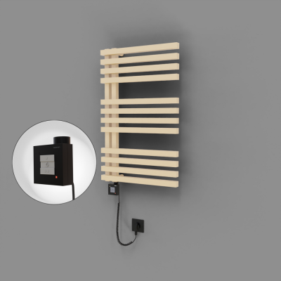 Radiva - Oka Dekoratif Elektrikli Havlupan 500x800 Kapuçino (KTX1 Termostat) 300W Spiral Kablolu