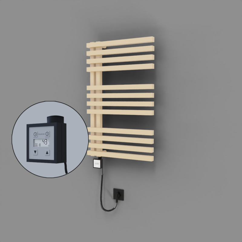 Oka Dekoratif Elektrikli Havlupan 500x800 Kapuçino (KTX3 Termostat) 300W Spiral Kablolu - 1OKA05000800BKTE7030-K