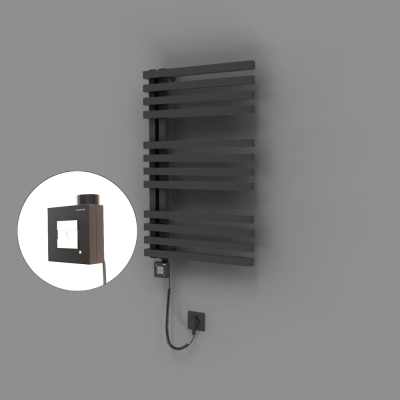 Radiva - Oka Dekoratif Elektrikli Havlupan 500x800 Koyu Antrasit (KTX1 Termostat) 300W Spiral Kablolu (1)