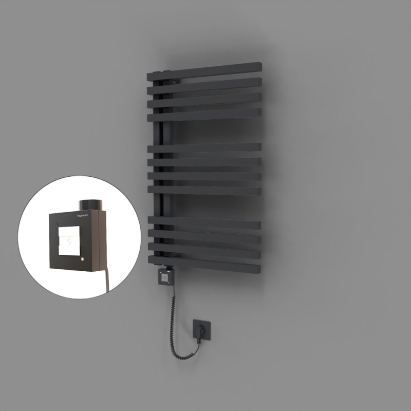 Oka Dekoratif Elektrikli Havlupan 500x800 Koyu Antrasit (KTX1 Termostat) 300W Spiral Kablolu - 1OKA05000800B6TEB030-K