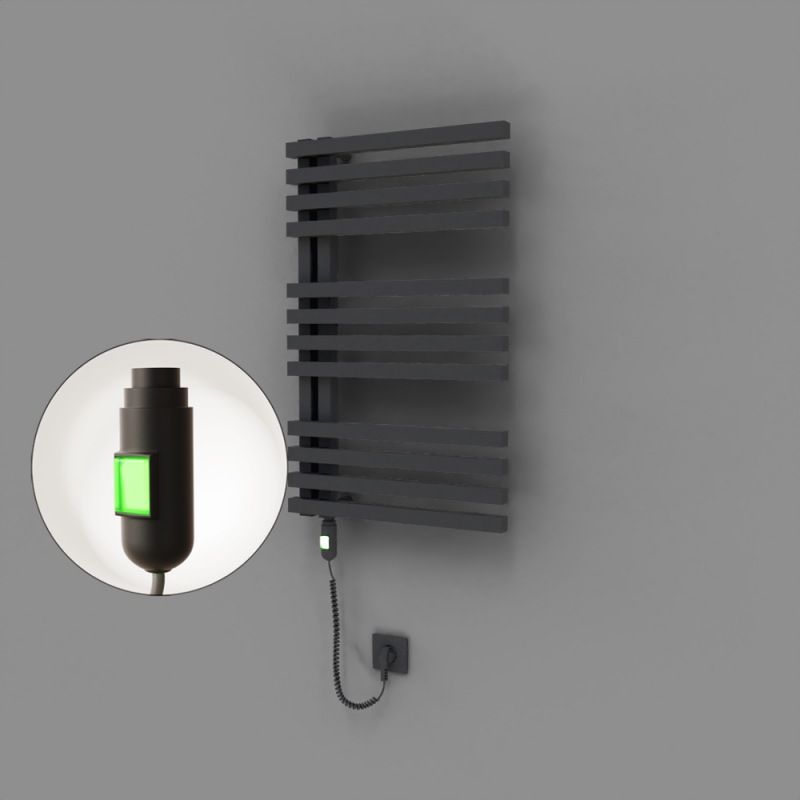 Oka Dekoratif Elektrikli Havlupan 500x800 Koyu Antrasit (On/Off Düğmeli) 300W - 1OKA05000800B6TE1030