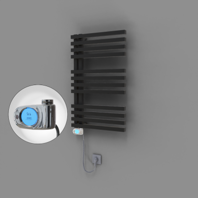 Radiva - Oka Dekoratif Elektrikli Havlupan 500x800 Siyah (Musa Termostat) 300W