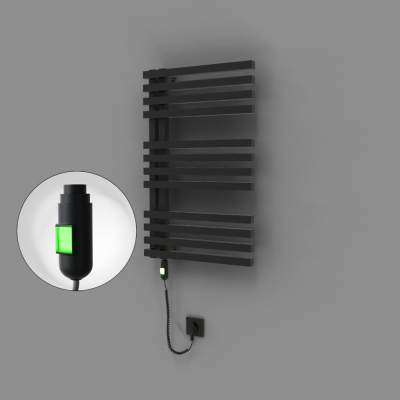 Radiva - Oka Dekoratif Elektrikli Havlupan 500x800 Siyah (On/Off Düğmeli) 300W