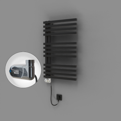 Radiva - Oka Dekoratif Elektrikli Havlupan 500x800 Siyah (Thesis Termostat) 300W (1)