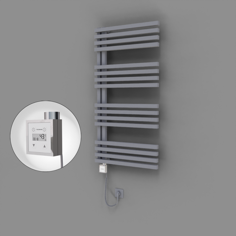 Oka Dekoratif Elektrikli Havlupan 600x1200 Gri (KTX3 Termostat) 600W Spiral Kablolu - 1OKA06001200B4TE7060-K