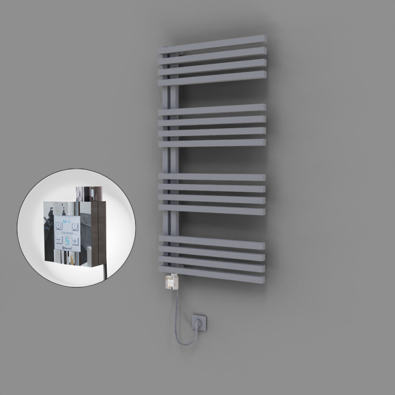 Oka Dekoratif Elektrikli Havlupan 600x1200 Gri (KTX4 Termostat) 600W Spiral Kablolu - 1OKA06001200B4TEC060-K