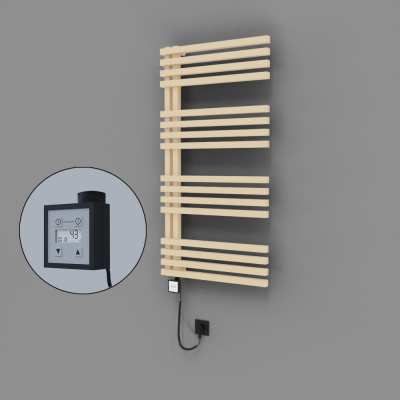 Radiva - Oka Dekoratif Elektrikli Havlupan 600x1200 Kapuçino (KTX3 Termostat) 600W Spiral Kablolu