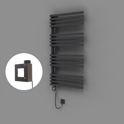 Radiva - Oka Dekoratif Elektrikli Havlupan 600x1200 Koyu Antrasit (KTX1 Termostat) 600W Spiral Kablolu