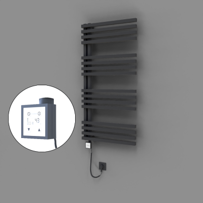 Radiva - Oka Dekoratif Elektrikli Havlupan 600x1200 Koyu Antrasit (KTX3 Termostat) 600W Spiral Kablolu