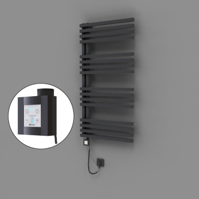 Radiva - Oka Dekoratif Elektrikli Havlupan 600x1200 Koyu Antrasit (KTX4 Termostat) 600W Spiral Kablolu