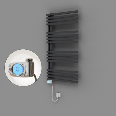 Radiva - Oka Dekoratif Elektrikli Havlupan 600x1200 Koyu Antrasit (Musa Termostat) 600W