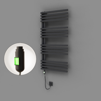 Radiva - Oka Dekoratif Elektrikli Havlupan 600x1200 Koyu Antrasit (On/Off Düğmeli) 600W