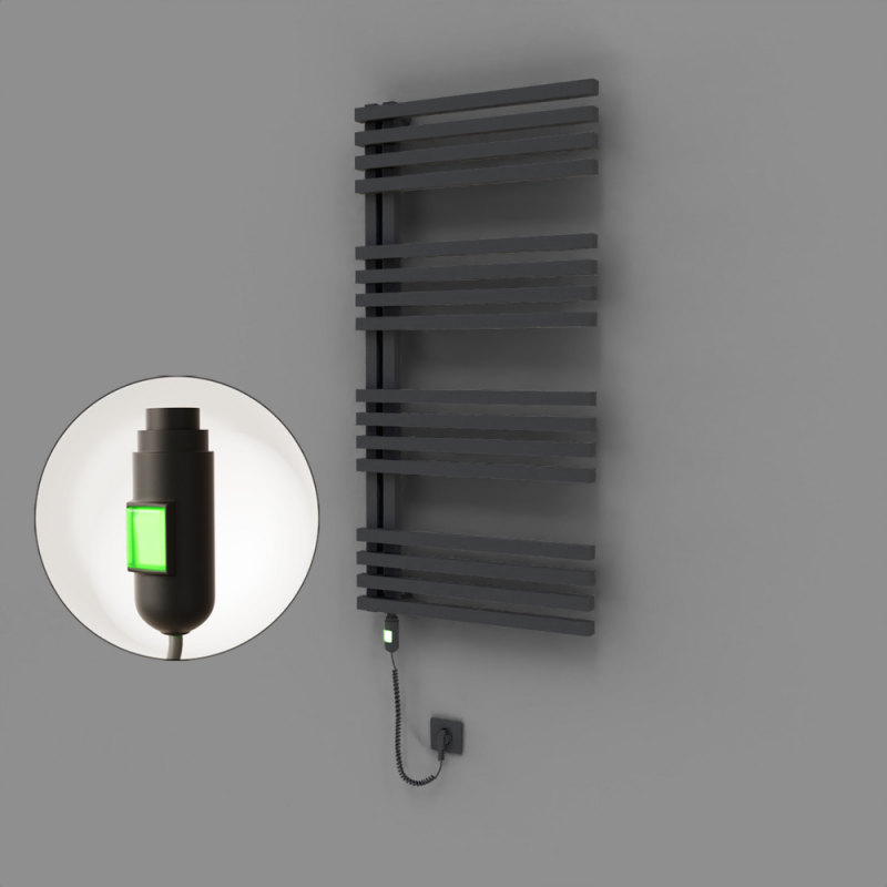 Oka Dekoratif Elektrikli Havlupan 600x1200 Koyu Antrasit (On/Off Düğmeli) 600W - 1OKA06001200B6TE1060