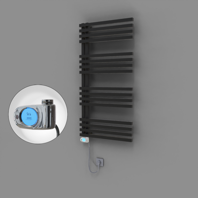 Oka Dekoratif Elektrikli Havlupan 600x1200 Siyah (Musa Termostat) 600W - 1OKA06001200B3TE3060