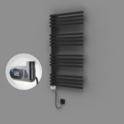 Radiva - Oka Dekoratif Elektrikli Havlupan 600x1200 Siyah (Thesis Termostat) 600W (1)