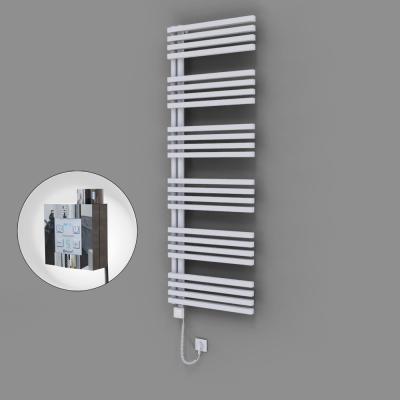 Radiva - Oka Dekoratif Elektrikli Havlupan 600x1800 Beyaz (KTX4 Termostat) 1000W Spiral Kablolu