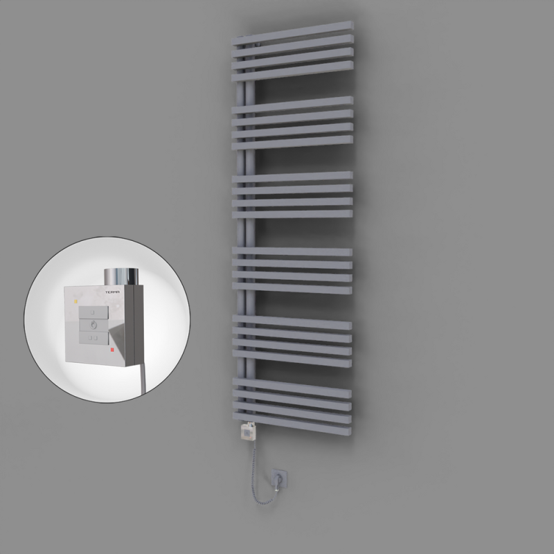 Oka Dekoratif Elektrikli Havlupan 600x1800 Gri (KTX1 Termostat) 1000W Spiral Kablolu - 1OKA06001800B4TEB100-K