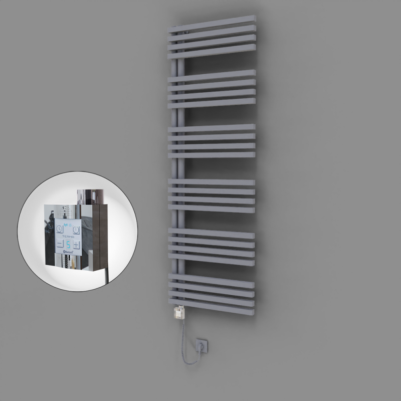 Oka Dekoratif Elektrikli Havlupan 600x1800 Gri (KTX4 Termostat) 1000W Spiral Kablolu - 1OKA06001800B4TEC100-K