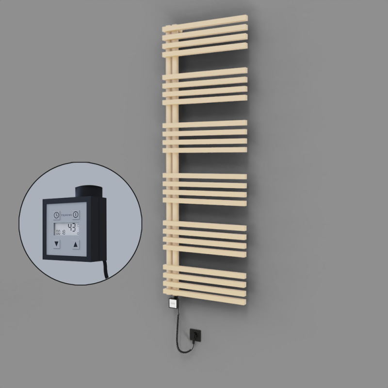 Oka Dekoratif Elektrikli Havlupan 600x1800 Kapuçino (KTX3 Termostat) 1000W Spiral Kablolu - 1OKA06001800BKTE7100-K