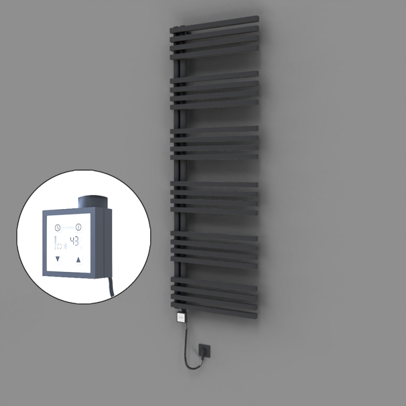 Oka Dekoratif Elektrikli Havlupan 600x1800 Koyu Antrasit (KTX3 Termostat) 1000W Spiral Kablolu - 1OKA06001800B6TE7100-K