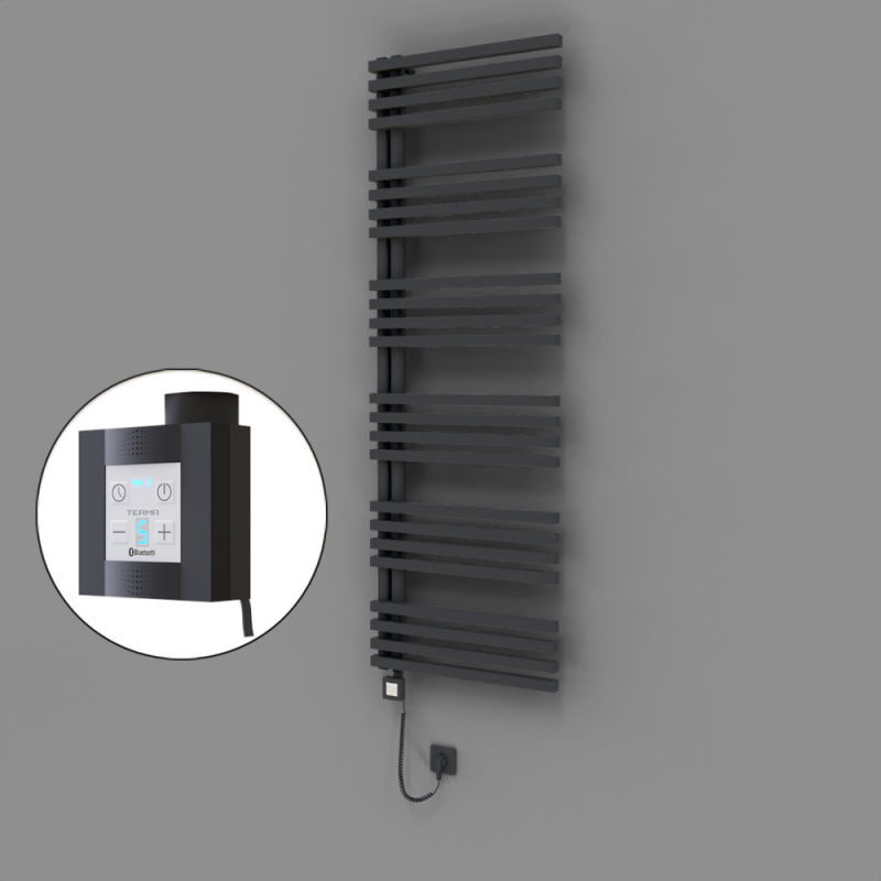 Oka Dekoratif Elektrikli Havlupan 600x1800 Koyu Antrasit (KTX4 Termostat) 1000W Spiral Kablolu - 1OKA06001800B6TEC100-K