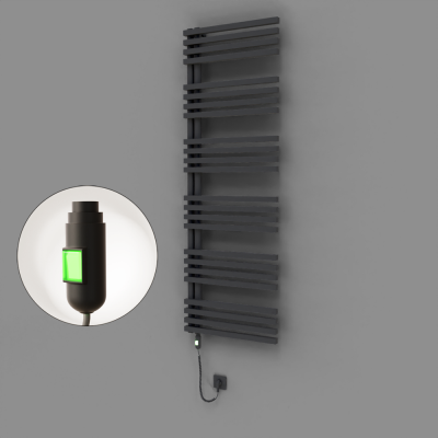 Radiva - Oka Dekoratif Elektrikli Havlupan 600x1800 Koyu Antrasit (On/Off Düğmeli) 900W