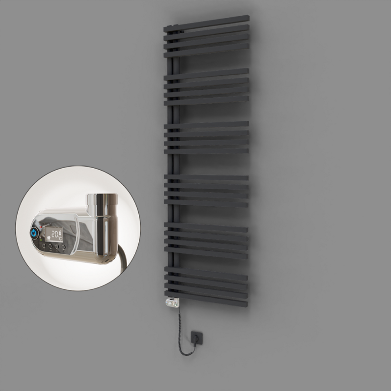 Oka Dekoratif Elektrikli Havlupan 600x1800 Koyu Antrasit (Thesis Termostat) 900W - 1OKA06001800B6TE2090