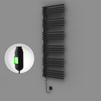 Radiva - Oka Dekoratif Elektrikli Havlupan 600x1800 Siyah (On/Off Düğmeli) 900W