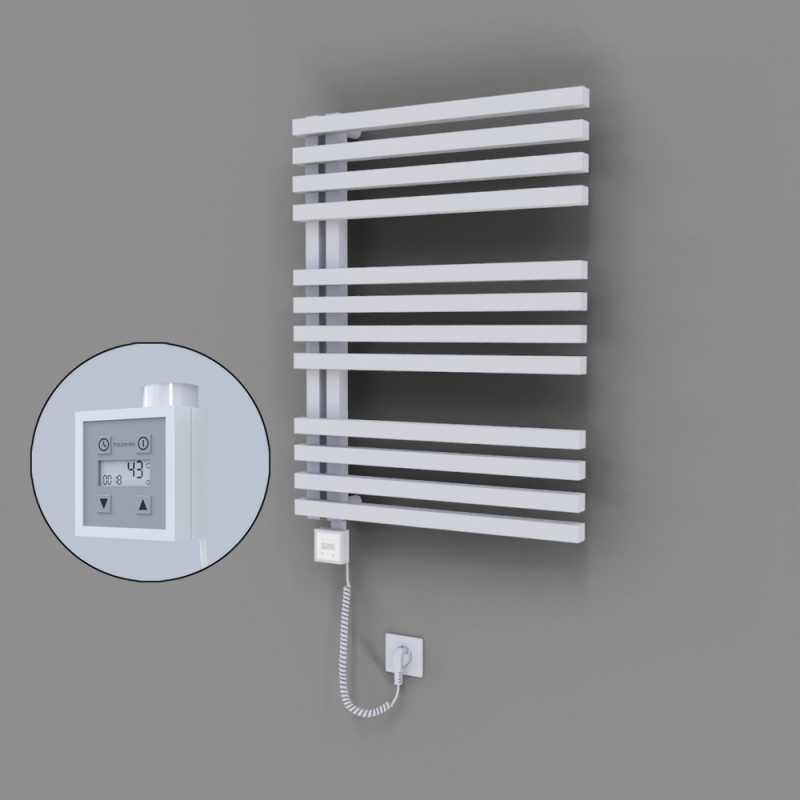 Oka Dekoratif Elektrikli Havlupan 600x800 Beyaz (KTX3 Termostat) 600W Spiral Kablolu - 1OKA06000800B1TE7060-K