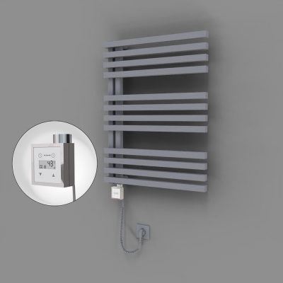 Radiva - Oka Dekoratif Elektrikli Havlupan 600x800 Gri (KTX3 Termostat) 600W Spiral Kablolu