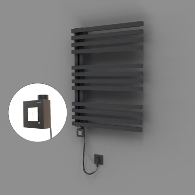 Radiva - Oka Dekoratif Elektrikli Havlupan 600x800 Koyu Antrasit (KTX1 Termostat) 600W Spiral Kablolu