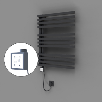 Radiva - Oka Dekoratif Elektrikli Havlupan 600x800 Koyu Antrasit (KTX3 Termostat) 600W Spiral Kablolu (1)