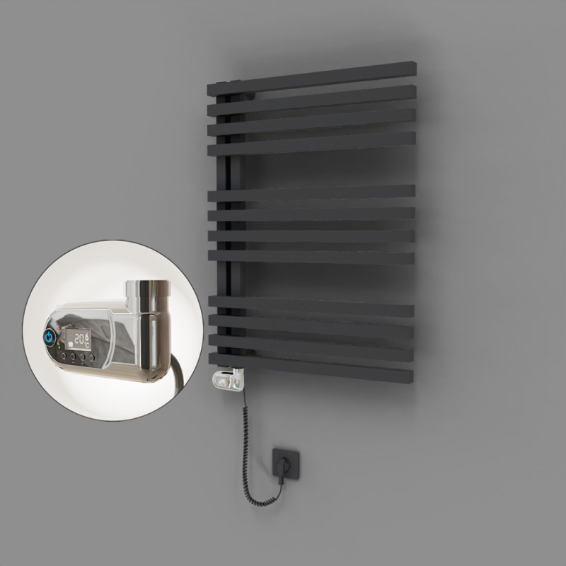 Oka Dekoratif Elektrikli Havlupan 600x800 Koyu Antrasit (Thesis Termostat) 600W - 1OKA06000800B6TE2060