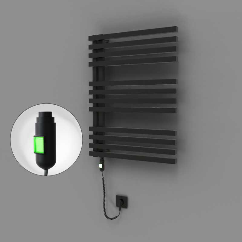 Oka Dekoratif Elektrikli Havlupan 600x800 Siyah (On/Off Düğmeli) 600W - 1OKA06000800B3TE1060