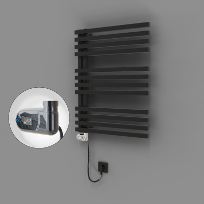 Radiva - Oka Dekoratif Elektrikli Havlupan 600x800 Siyah (Thesis Termostat) 600W